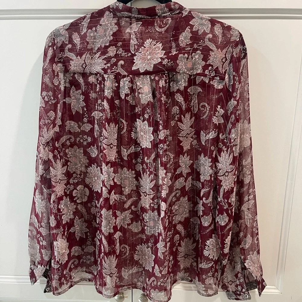Lucky brand tie neck blouse - Picture 3 of 4